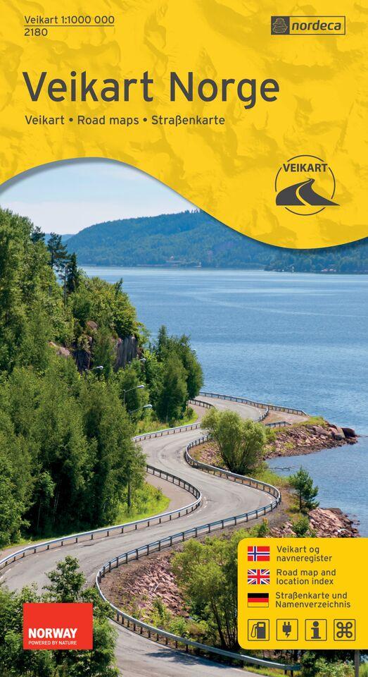 Carte routière n° 2180- Norvège | Nordeca - Veikart carte pliée Nordeca 