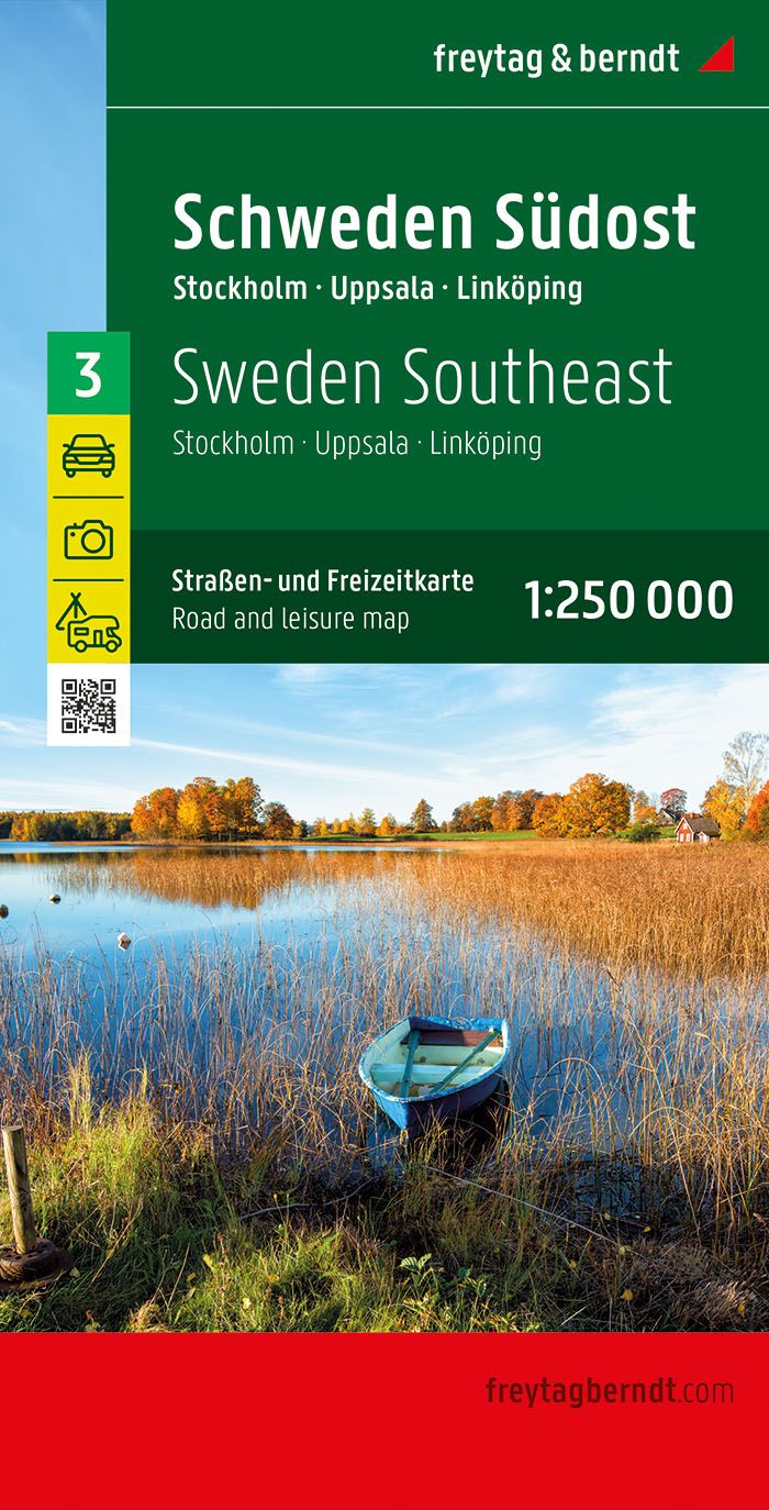 Carte routière n° 3 - Suède Sud-Est (Stockholm, Uppsala, Norrköping), | Freytag & Berndt carte pliée Freytag & Berndt 