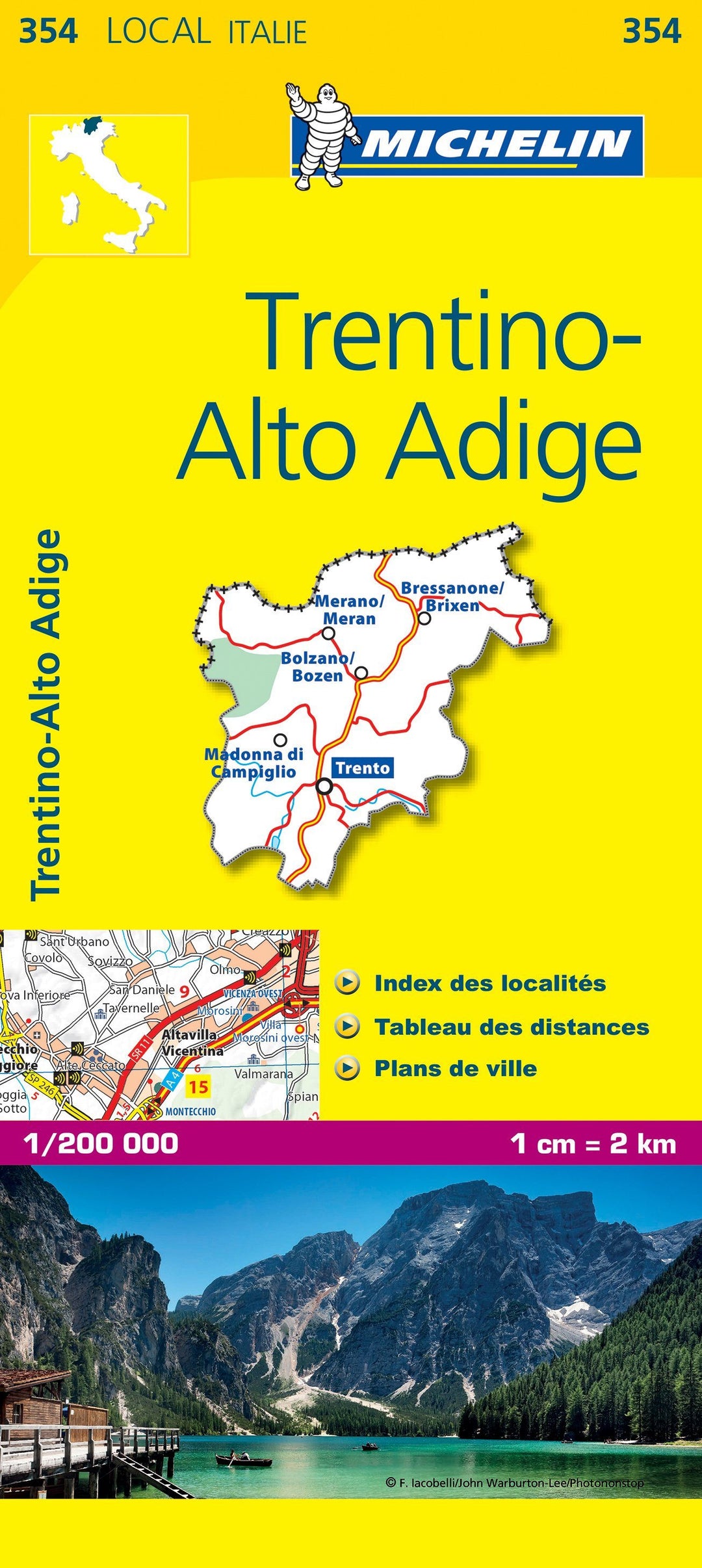 Carte routière n° 354 - Trentin-Haut Adige (région de Trente, Italie) | Michelin carte pliée Michelin 