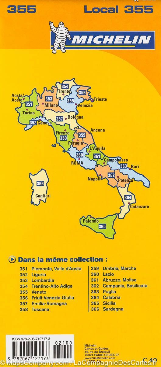 Carte routière de la Vénétie (Italie) | Michelin - La Compagnie des Cartes
