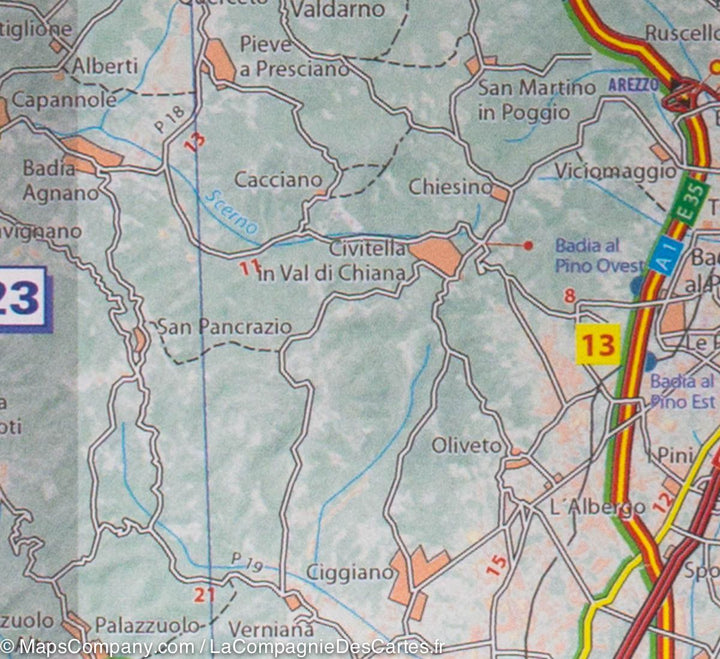 Carte routière n° 359 - Ombrie & Marches (région de Perugia et Ancone) | Michelin carte pliée Michelin 