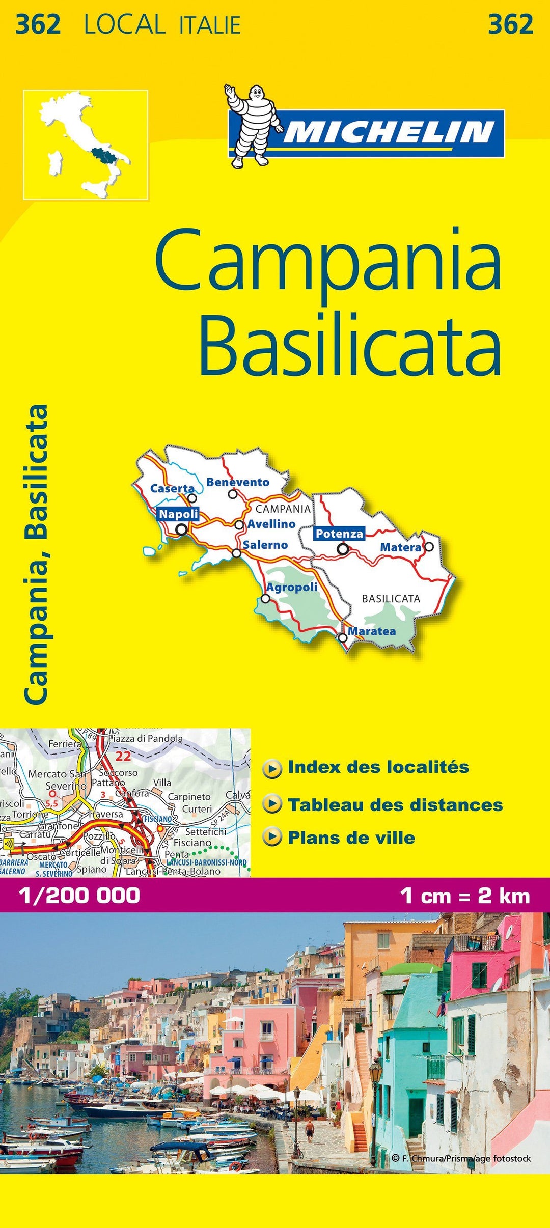 Carte routière n° 362 - Campanie et Basilicate (sud de l'Italie) | Michelin carte pliée Michelin 