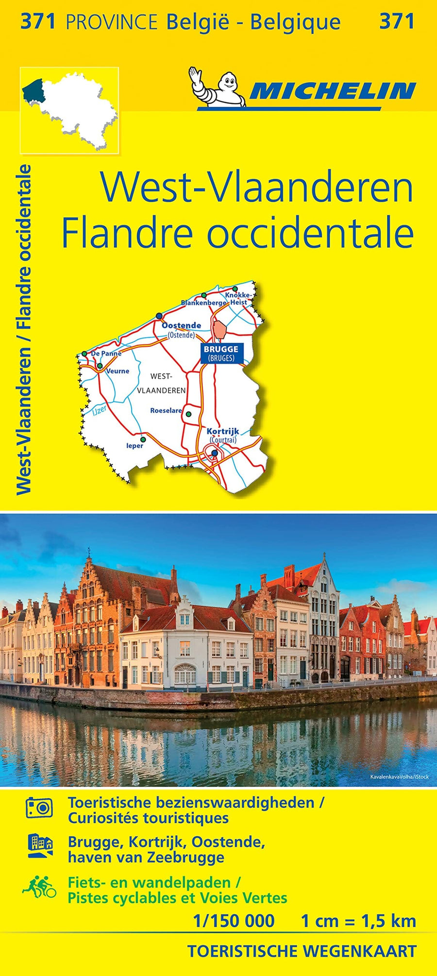 Carte routière n° 371 - Flandre Occidentale | Michelin carte pliée Michelin 