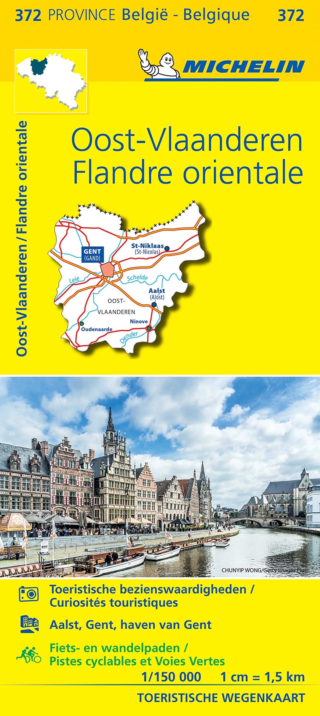 Carte routière n° 372 - Flandre Orientale | Michelin carte pliée Michelin 