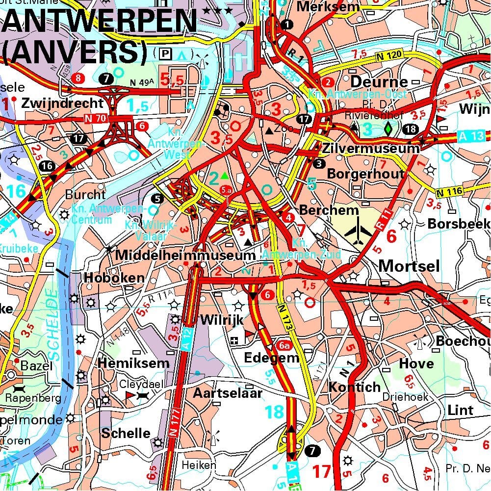 Carte routière n° 373 - Anvers | Michelin carte pliée Michelin 