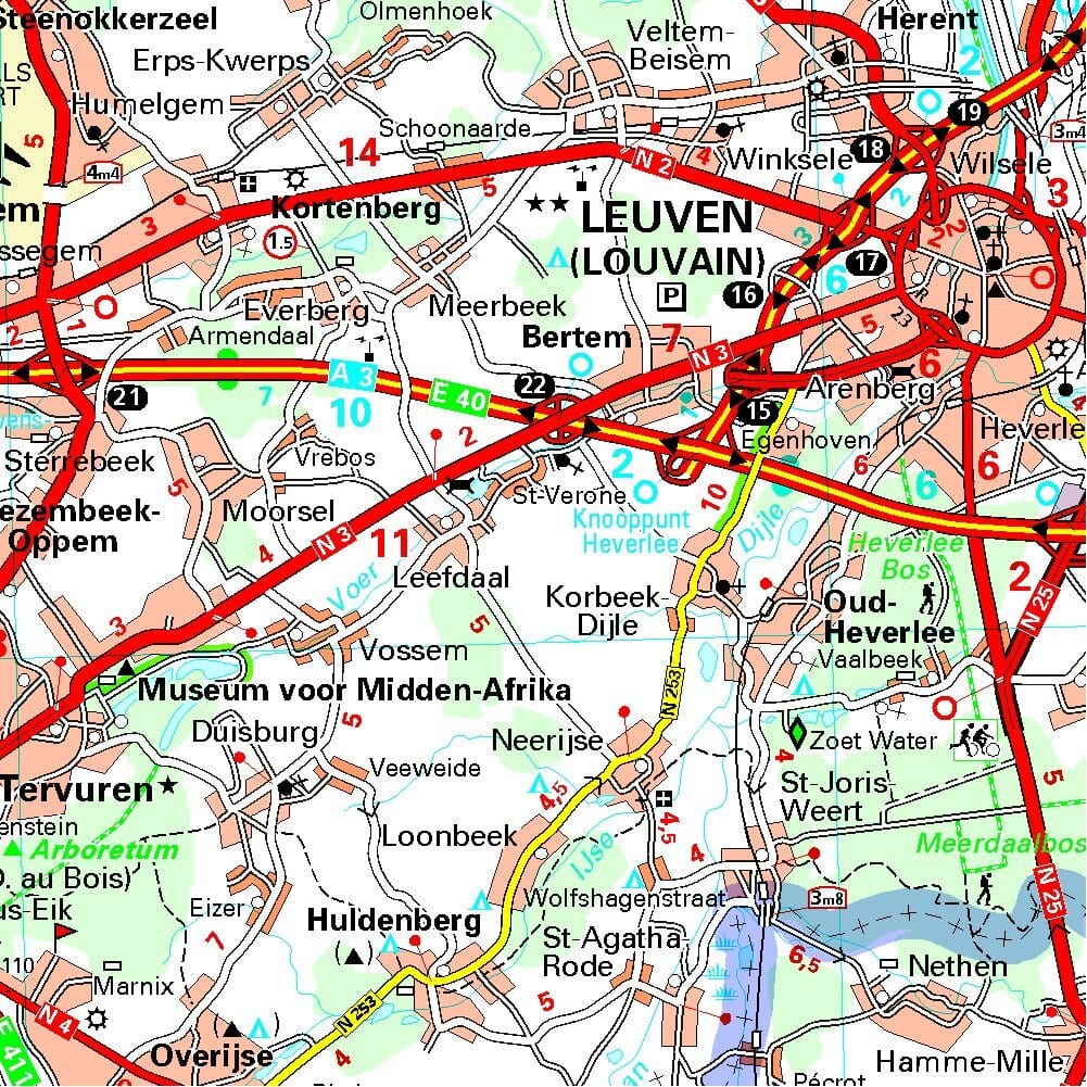 Carte routière n° 374 - Brabant Flamand & Brabant Wallon | Michelin carte pliée Michelin 