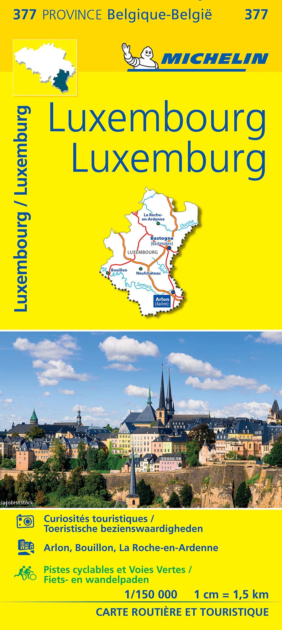 Carte routière n° 377 - Province de Luxembourg (Belgique) | Michelin carte pliée Michelin 