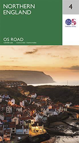 Carte routière n° 4 - Nord de l'Angleterre | Ordnance Survey - Road carte pliée Ordnance Survey 