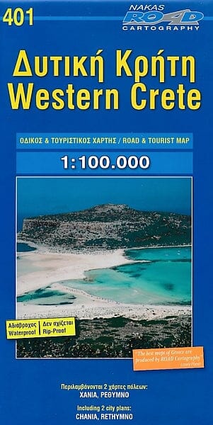 Carte routière n° 401- Crète Ouest | Road Editions carte pliée Road Editions 
