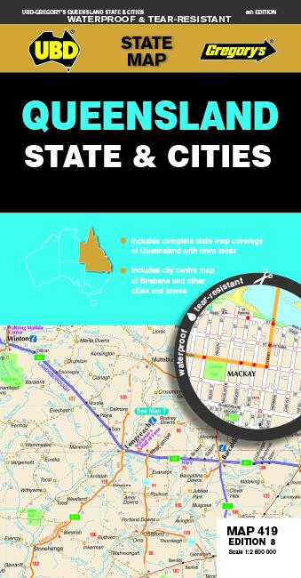 Carte routière n° 419 - Queensland State & Cities | UBD Gregory's carte pliée UBD Gregory's 