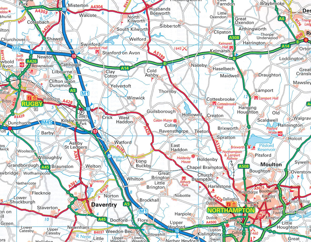 Carte routière n° 5 - Midlands et du centre de l'Angleterre | AA Publishing carte pliée AA Publishing 