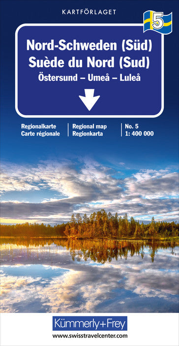 Carte routière n° 5 - Suède du Nord (Sud : Östersund, Umea, Lulea) | Kümmerly & Frey carte pliée Kümmerly & Frey 