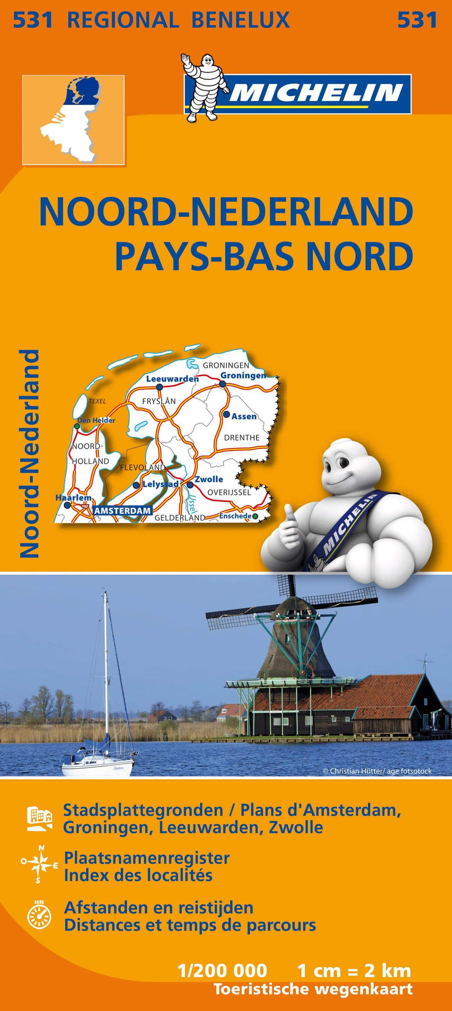 Carte routière n° 531 - Pays-Bas Nord | Michelin carte pliée Michelin 