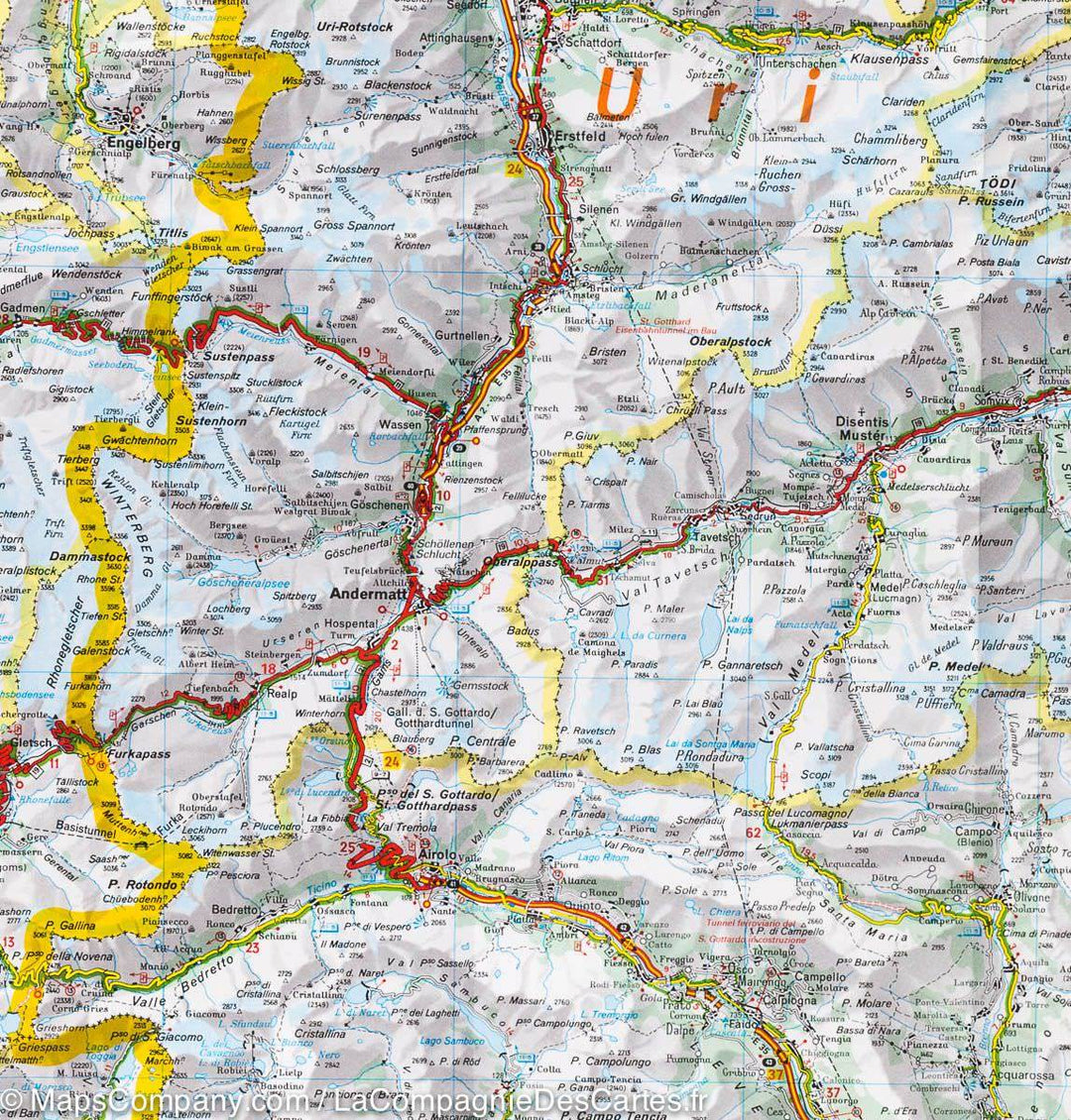 Carte routière de la Suisse Sud-Est | Michelin - La Compagnie des Cartes