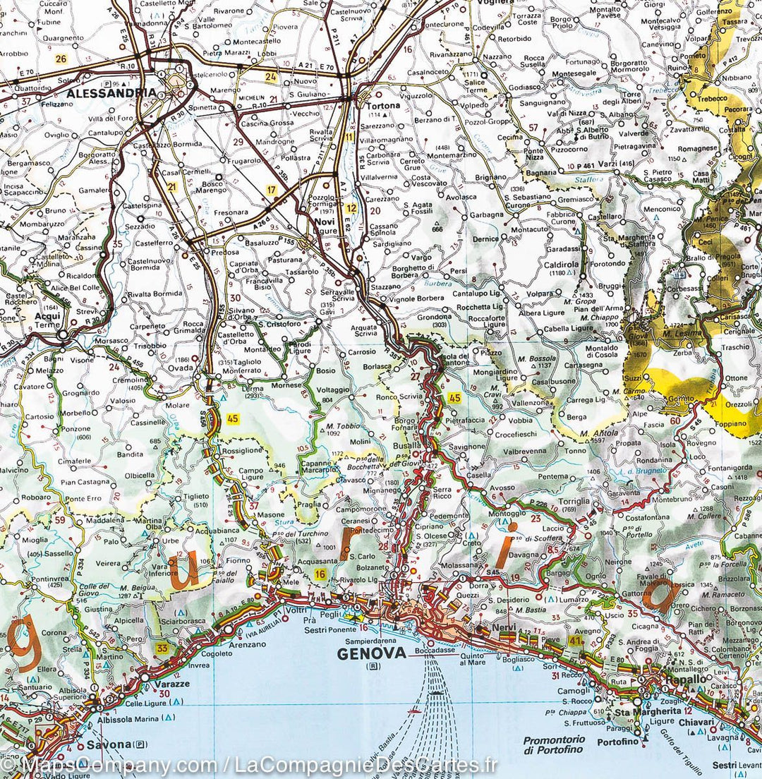 Carte routière n° 561 - Italie nord-ouest | Michelin carte pliée Michelin 
