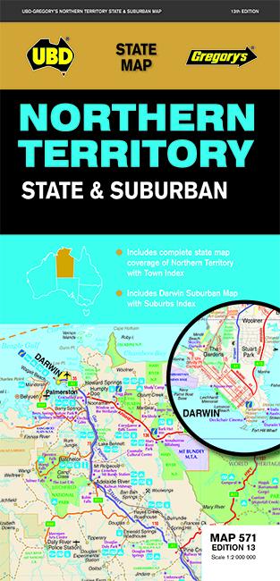 Carte routière n° 571 - Northern Territory State & Suburban | UBD Gregory's carte pliée UBD Gregory's 