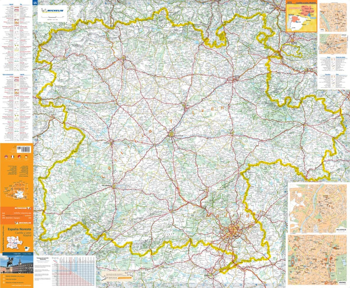 Carte routière n° 575 - Espagne nord-est (Castille-et-Leon & Région de Madrid) | Michelin carte pliée Michelin 