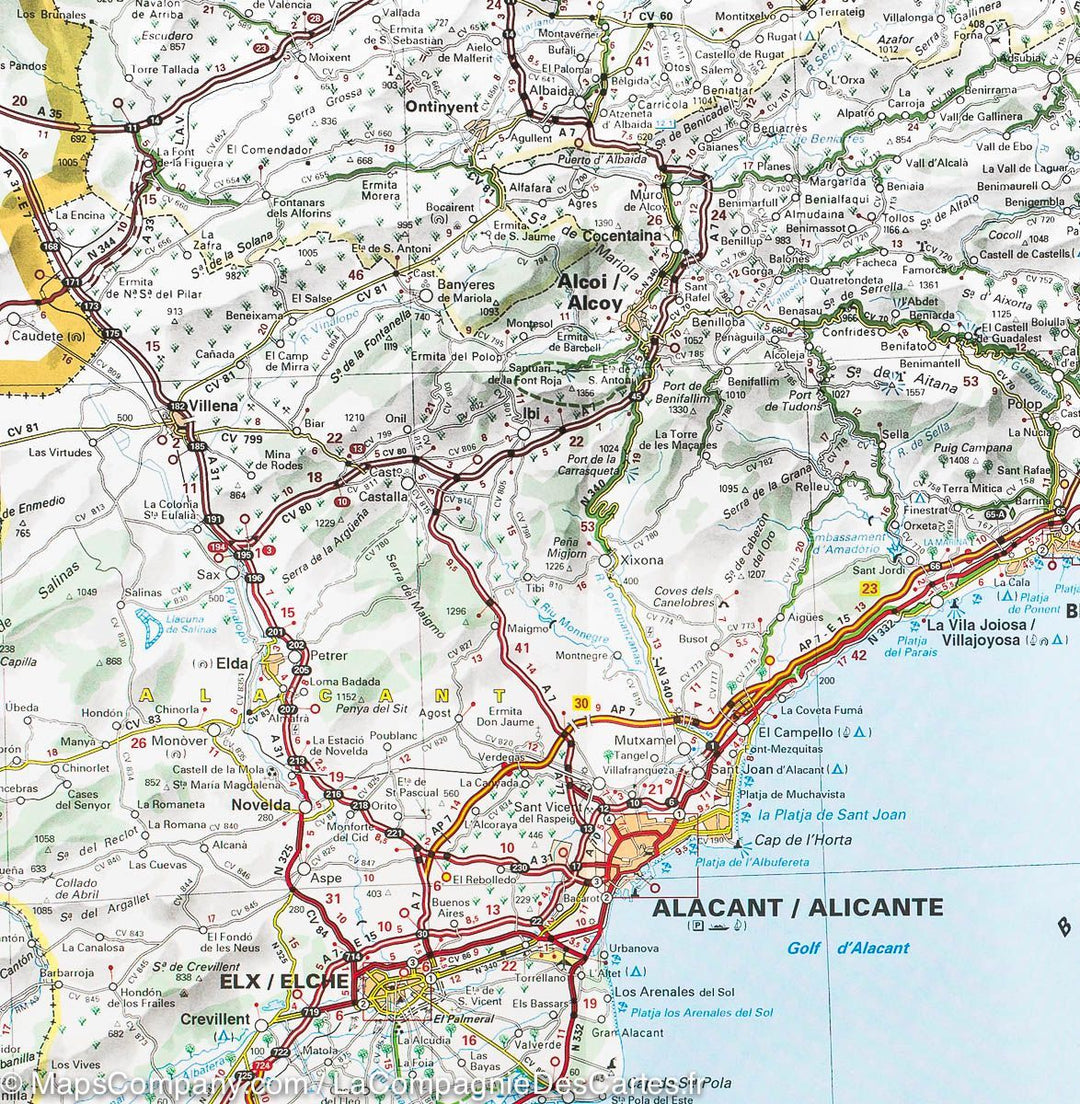 Carte routière n° 577 - Espagne Est (Région de Valence & Murcie) | Michelin carte pliée Michelin 