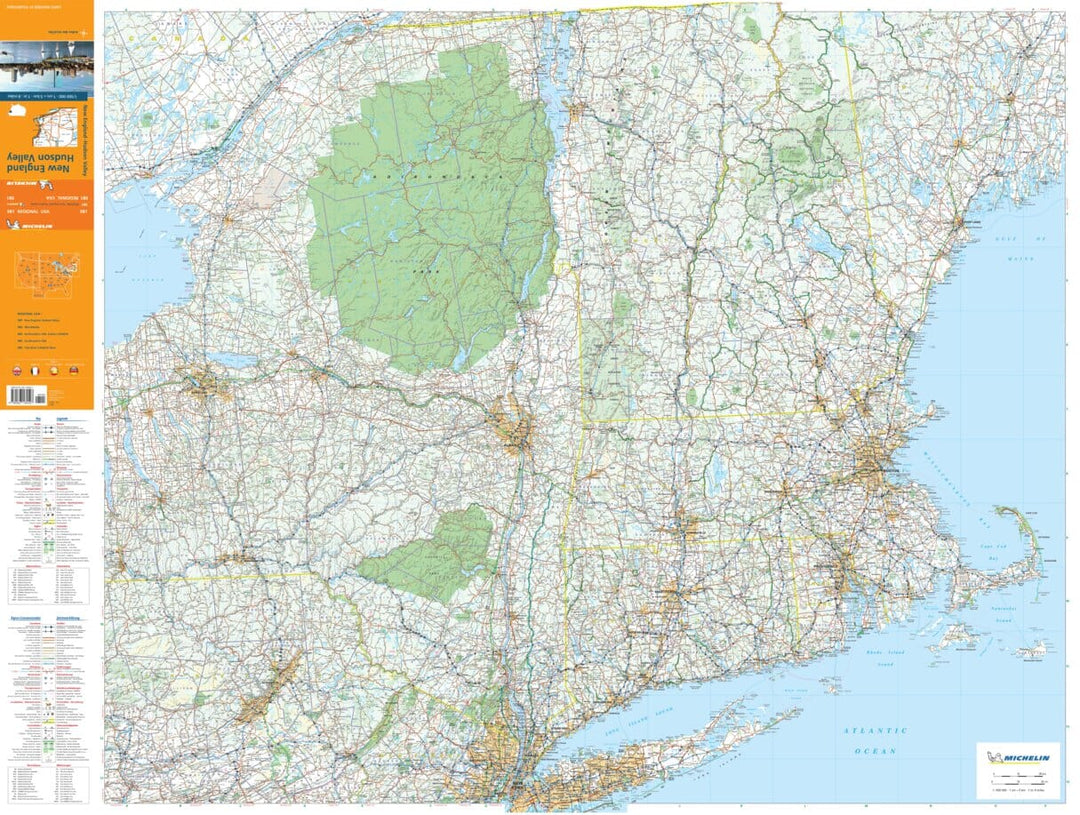 Carte routière n° 581 - Vallée de l'Hudson (Nouvelle Angleterre, USA) | Michelin carte pliée Michelin 
