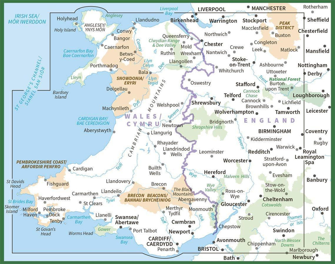 Carte routière n° 6 - Pays de Galles & Ouest des Midlands | Ordnance Survey - Road carte pliée Ordnance Survey 