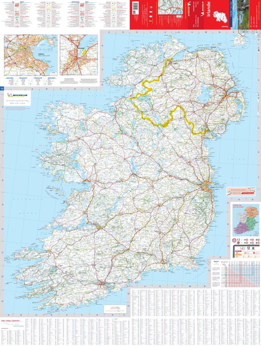 Carte routière n° 712 - Irlande | Michelin carte pliée Michelin 