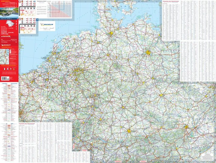 Carte routière n° 719 - Allemagne, Benelux, Autriche & République Tchèque | Michelin carte pliée Michelin 
