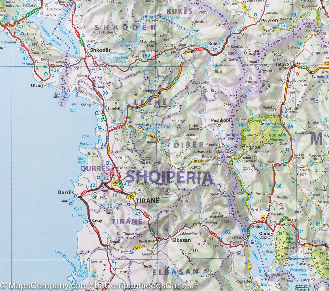 Carte routière - Slovénie, Croatie, Bosnie-Herzégovine, Serbie, Monténégro, Macédoine | Michelin - La Compagnie des Cartes