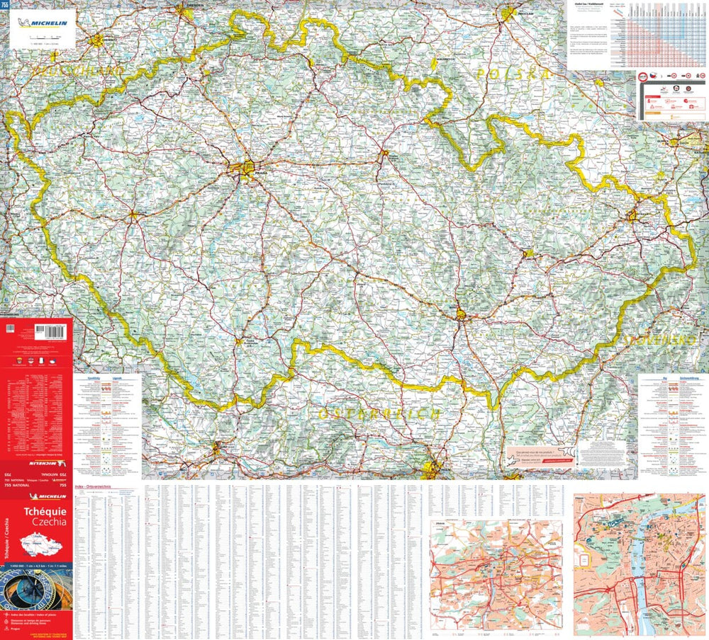 Carte routière n° 755 - République Tchèque | Michelin carte pliée Michelin 