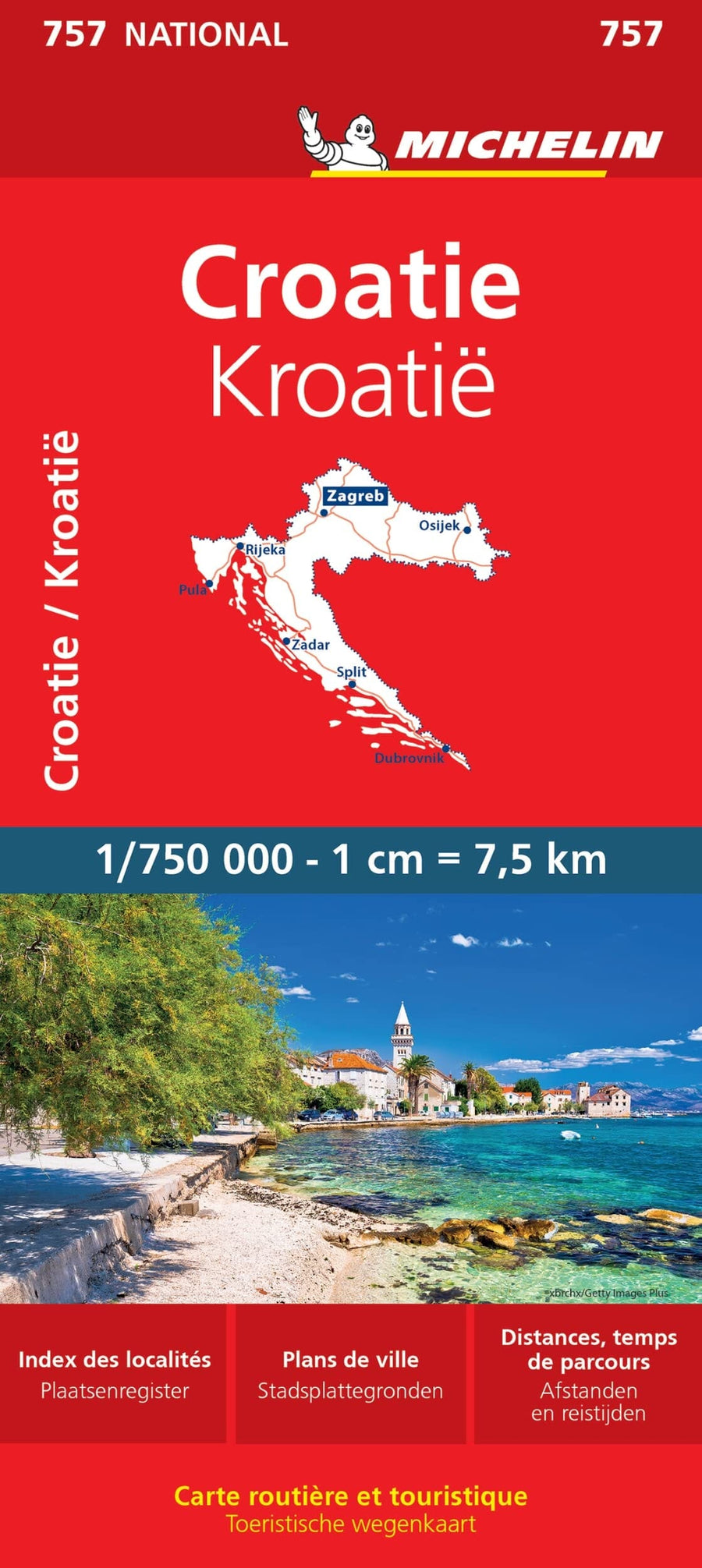 Carte routière n° 757 - Croatie | Michelin carte pliée Michelin 