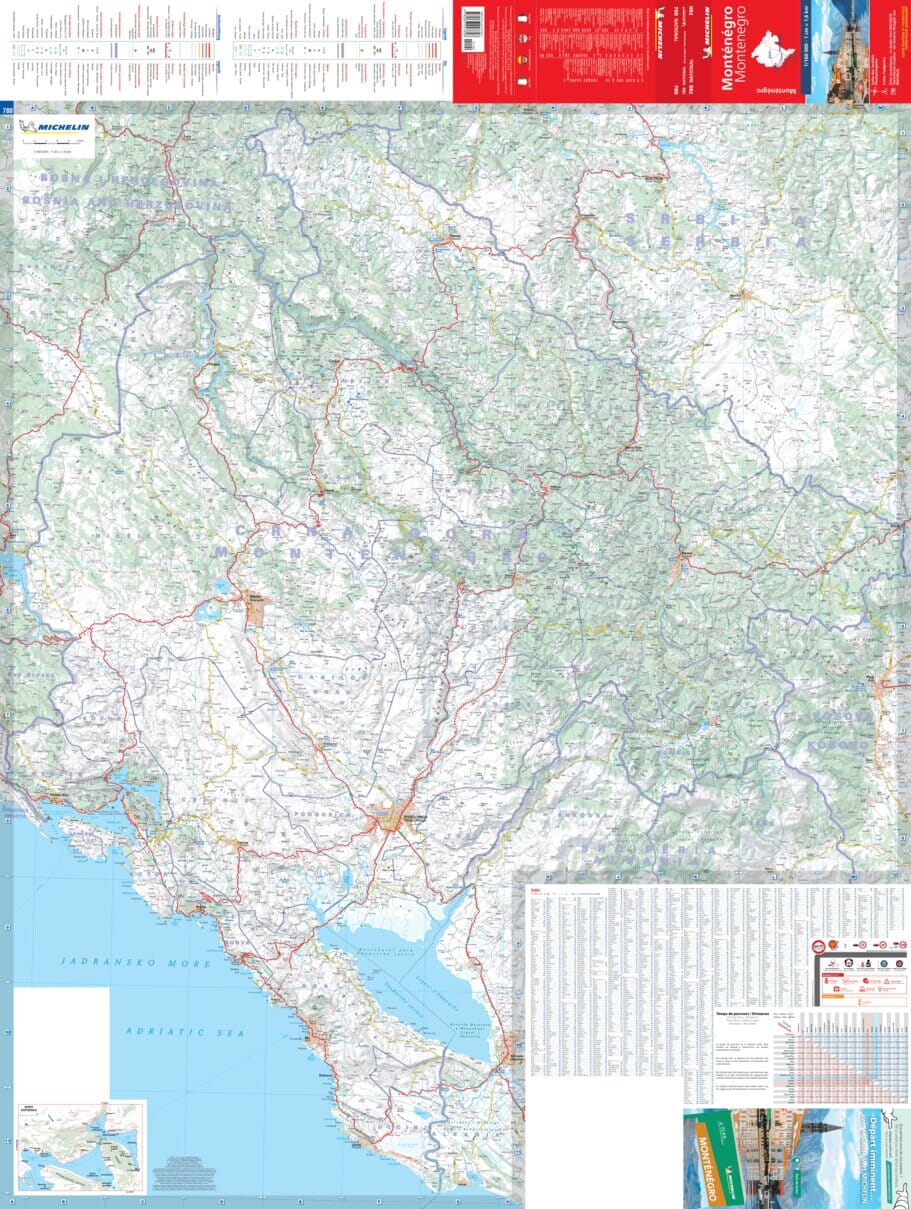 Carte routière n° 780 - Montenegro | Michelin carte pliée Michelin 