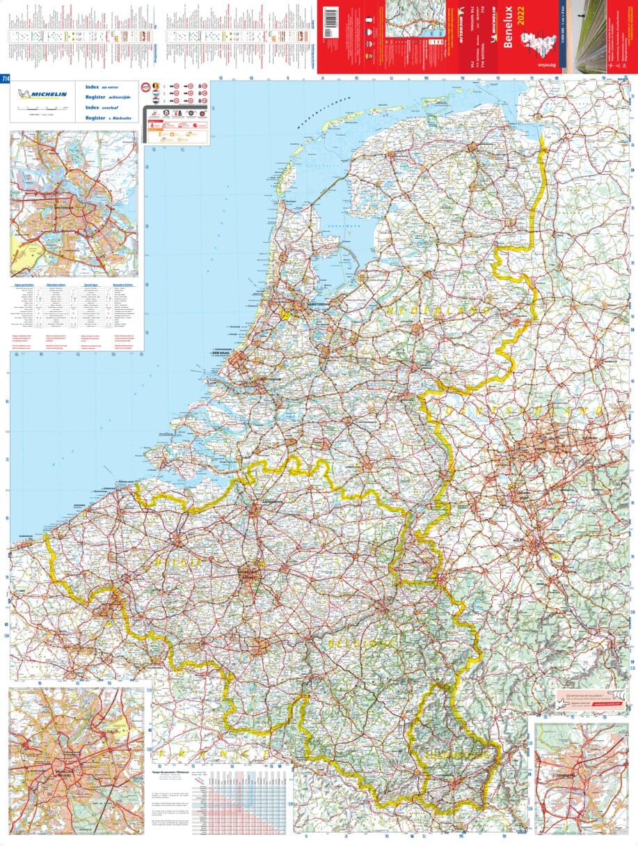 Carte routière n° 795 - Benelux (indéchirable) 2022 | Michelin carte pliée Michelin 