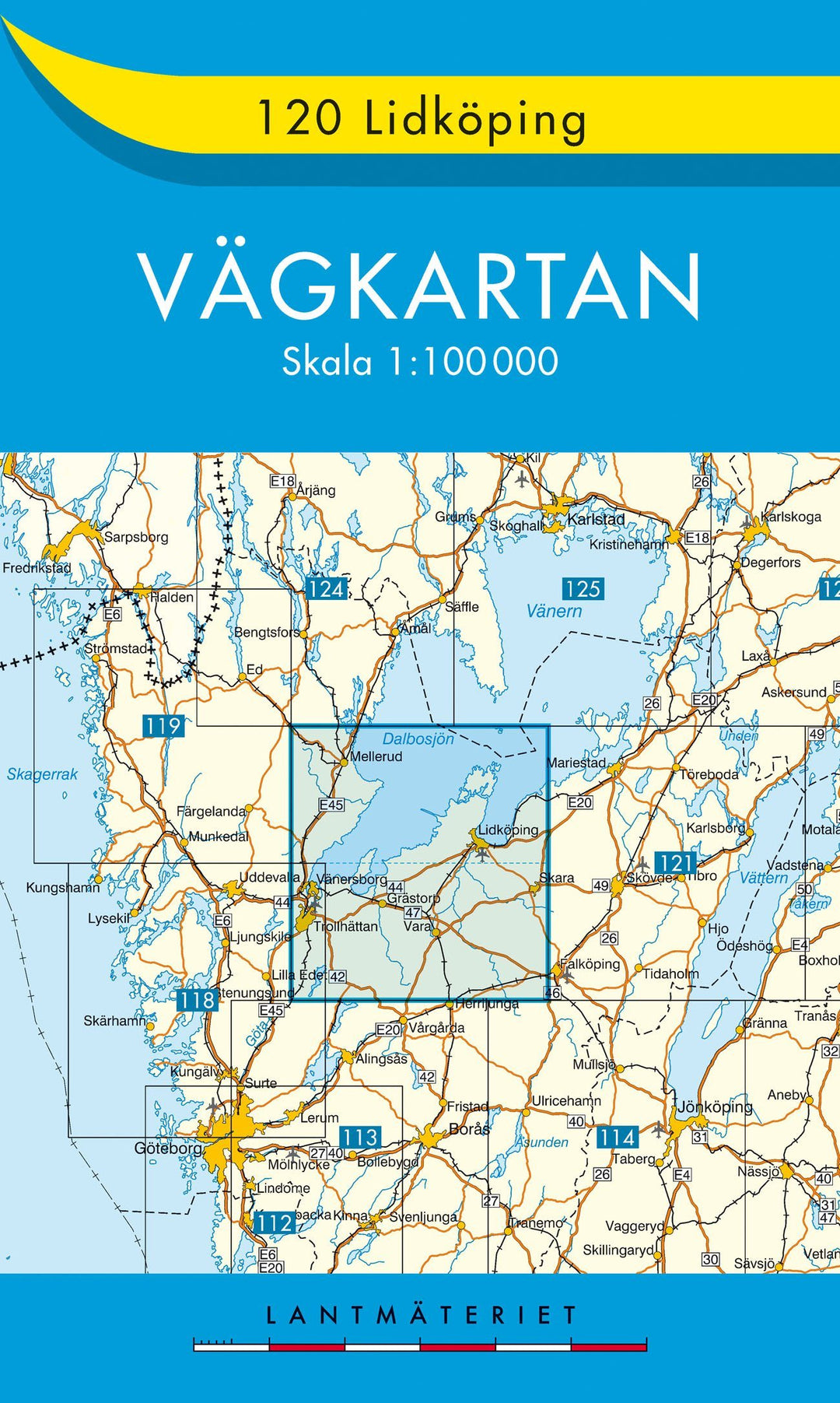Carte routière n° SE.V120 - Lidkoping, (Suède) | Norstedts - Vägkartan carte pliée Norstedts 