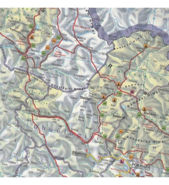 Carte routière - Népal & Bhoutan | Freytag & Berndt carte pliée Freytag & Berndt 