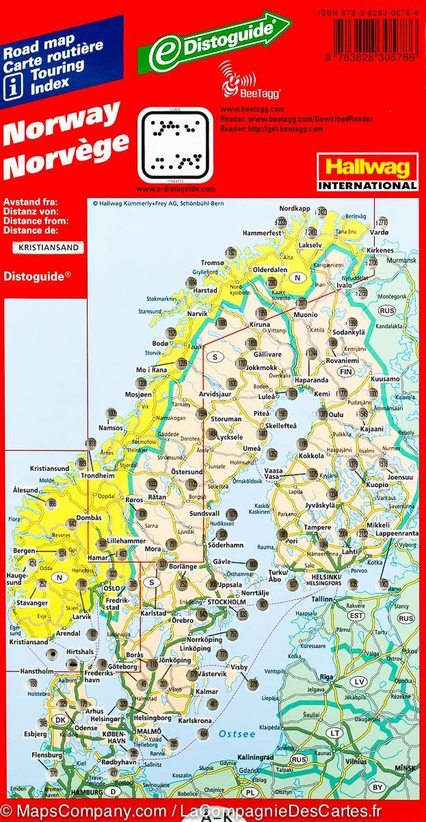 Carte routière - Norvège | Hallwag carte pliée Hallwag 