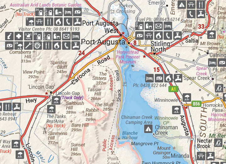 Carte routière - Nullarbor Plain - Eastern Map - Border Village to Port Pirie (Australie Méridionale) | Hema Maps carte pliée Hema Maps 