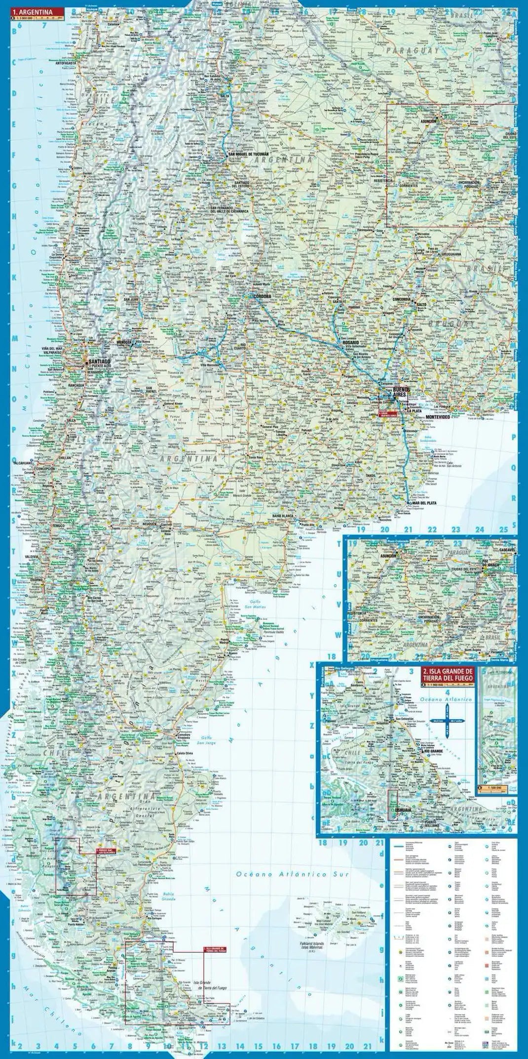 Carte routière plastifiée - Argentine | Borch Map carte pliée Borch Map 