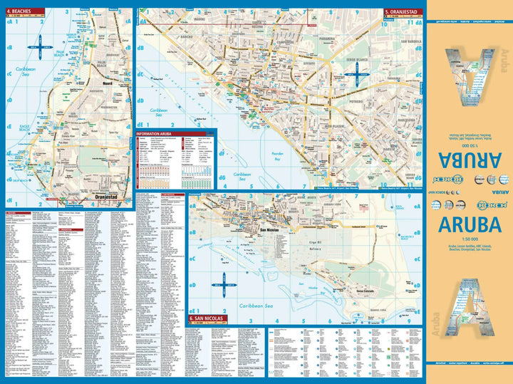 Carte routière plastifiée - Aruba (Petites Antilles) | Borch Map carte pliée Borch Map 
