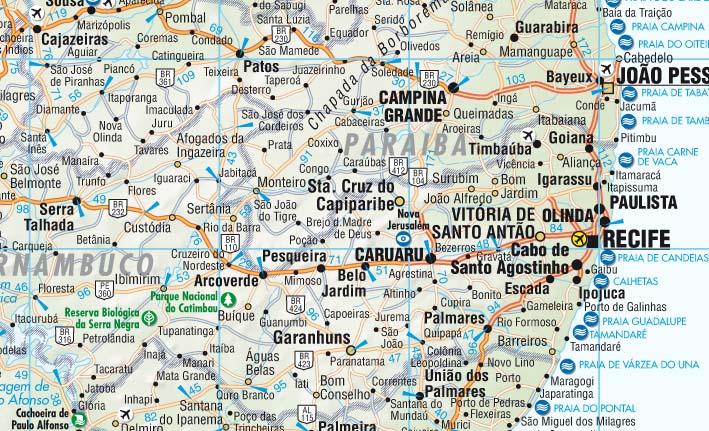 Carte routière plastifiée - Brésil | Borch Map carte pliée Borch Map 