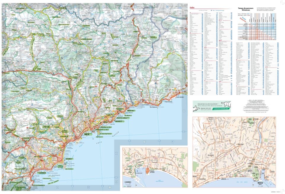 Carte routière plastifiée - Côte d'Azur (Hyères, Cannes, Nice, Menton) | Michelin carte pliée Michelin 
