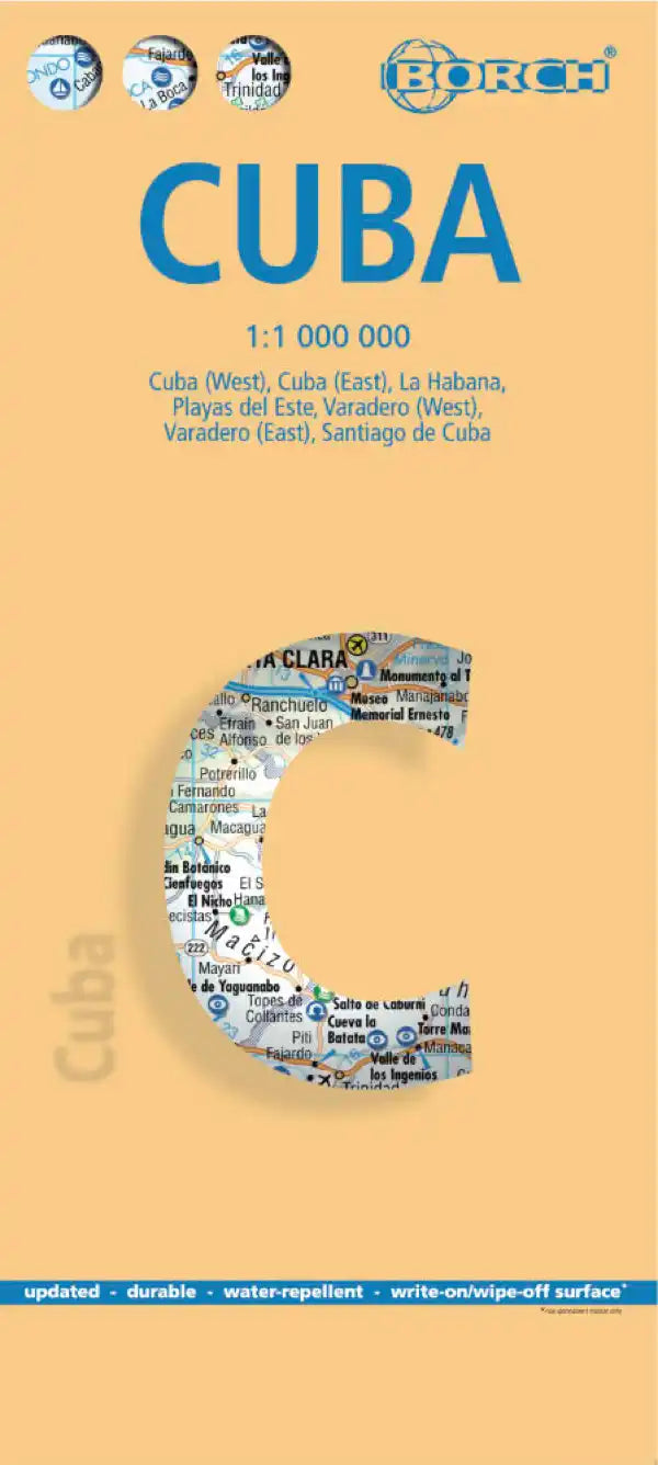 Carte routière plastifiée - Cuba | Borch Map carte pliée Borch Map 