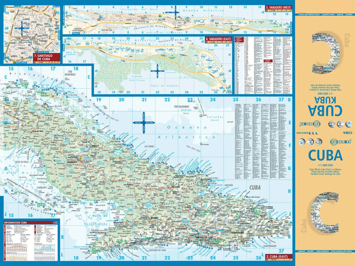 Carte routière plastifiée - Cuba | Borch Map carte pliée Borch Map 