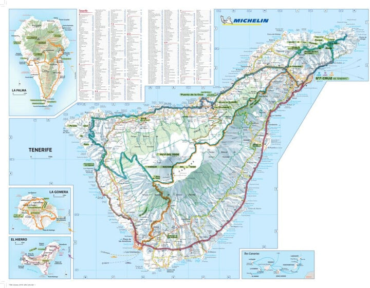 Carte routière plastifiée - îles Canaries | Michelin carte pliée Michelin 