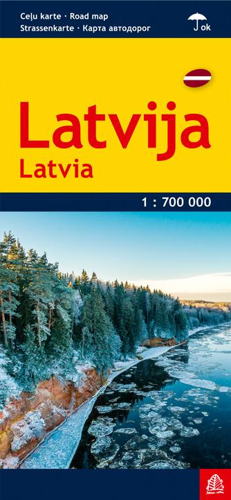 Carte routière plastifiée - Lettonie | Jana Seta carte pliée Jana Seta 