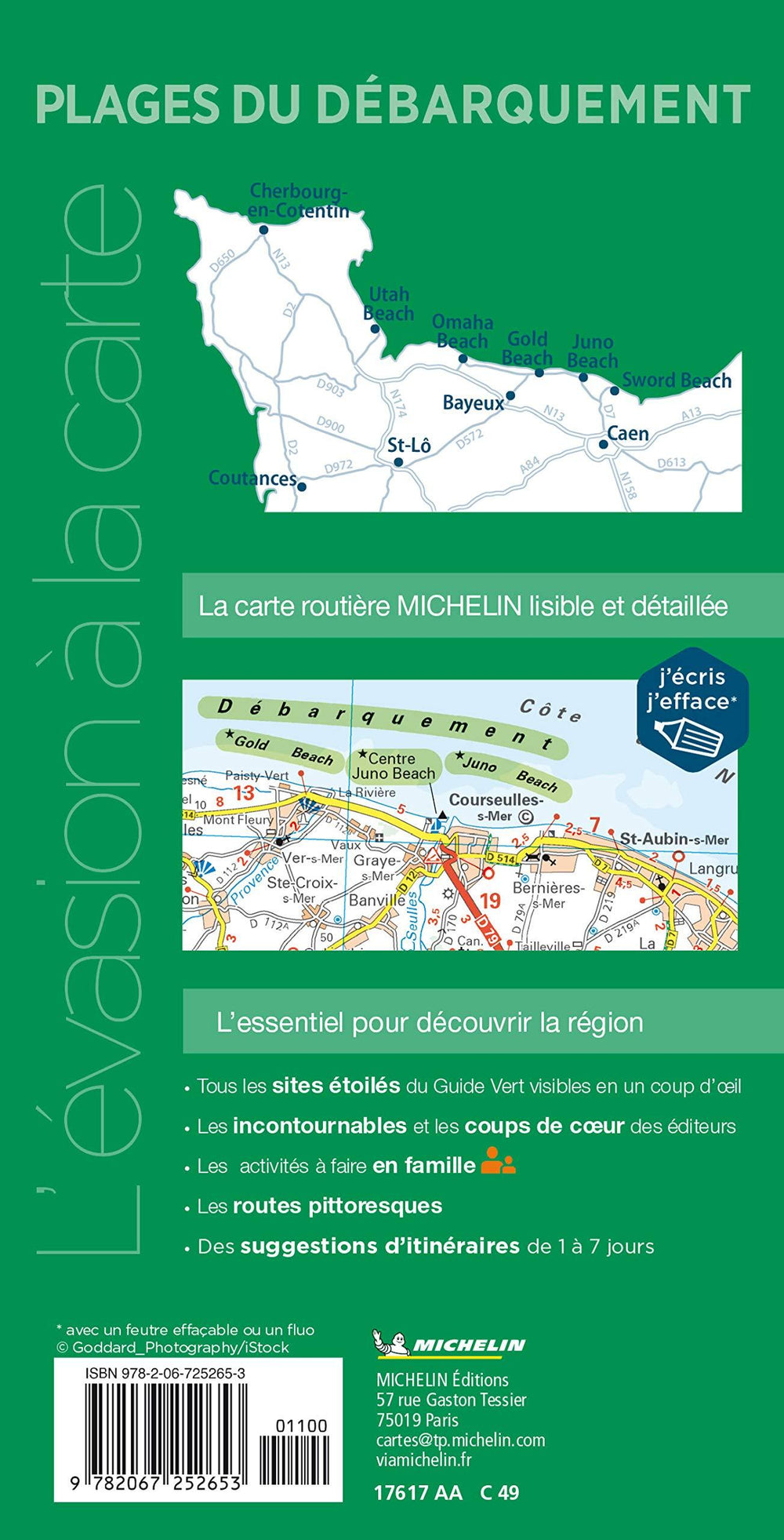 Carte routière plastifiée - Plages du débarquement, Presqu'ile du Cotentin | Michelin carte pliée Michelin 