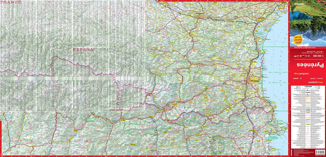 Carte routière plastifiée - Pyrénées | Express Map carte pliée Express Map 