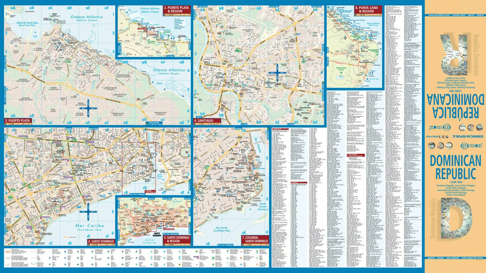 Carte routière plastifiée - République Dominicaine | Borch Map carte pliée Borch Map 