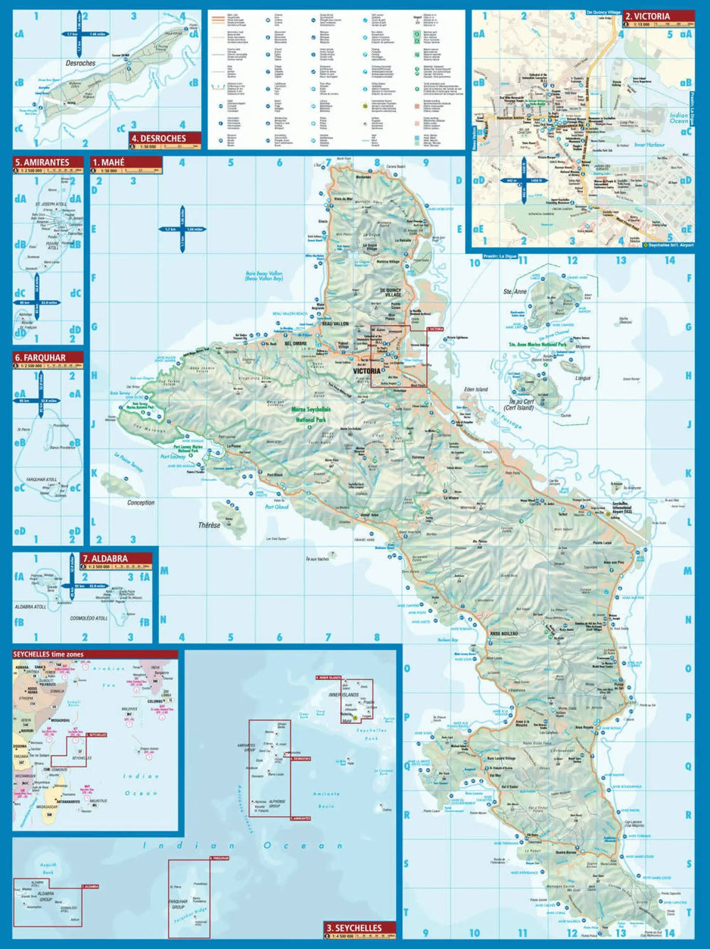 Carte routière plastifiée - Seychelles | Borch Map carte pliée Borch Map 
