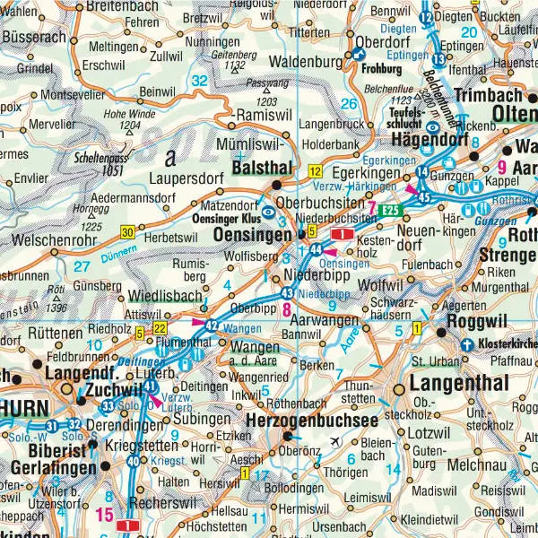 Carte routière plastifiée - Suisse | Borch Map carte pliée Borch Map 