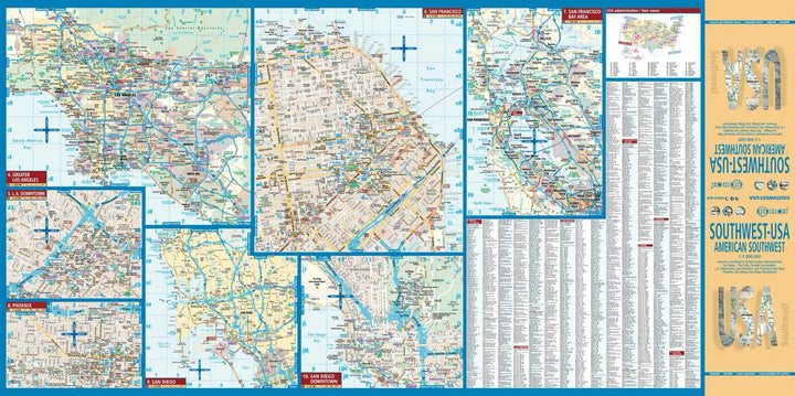 Carte routière plastifiée - USA Sud-Ouest | Borch Map carte pliée Borch Map 
