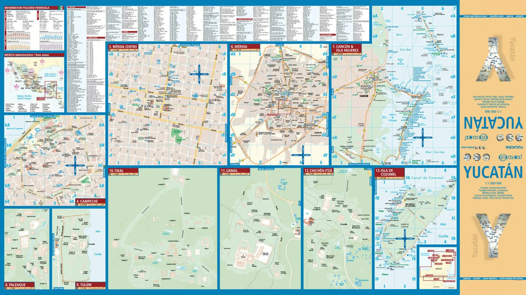 Carte routière plastifiée - Yucatan | Borch Map carte pliée Borch Map 